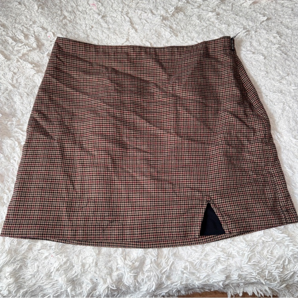 Abercrombie & Fitch Brown Plaid Mini Skirt